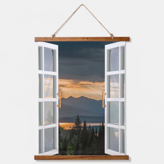 素朴日没の風景 吊り下げ型タペストリー (正面)