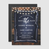 素朴日結婚救付きウッドデニム写真磁石 (正面/裏面)