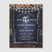 素朴日結婚救付きウッドデニム写真磁石 (正面)