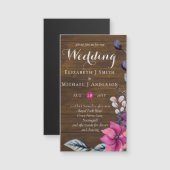 素朴明るい赤紫色フローラウッドラ結婚ンド (正面/裏面)