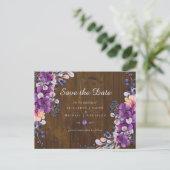 素朴明るい赤紫色フローラウッドラ結婚ンド ポストカード (スタンド正面)