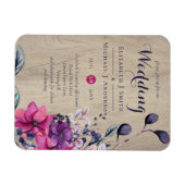 素朴明るい赤紫色フローラウッドラ結婚ンド マグネット (横)