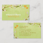素朴春グリーン2ハート 名刺 (正面/裏面)