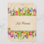 素朴春フローラ結婚たった今結婚しました 案内状 (正面/裏面)