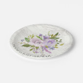 素朴春ラベンダーフラワーシャワー7"プレート ペーパープレート (アングル)