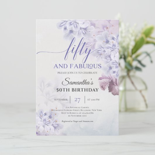 素朴春紫色の花50と素晴らしい 招待状 (スタンド正面)