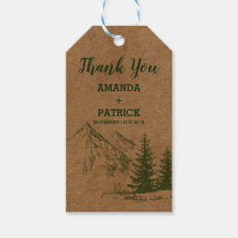 素朴景勝山結婚の贈り物ラベル ギフトタグ