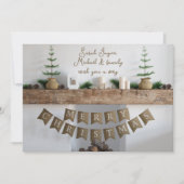 素朴暖炉フラットノンフォトクリスマスカード シーズンカード (正面)