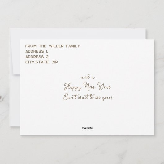 素朴暖炉フラットノンフォトクリスマスカード シーズンカード (裏面)