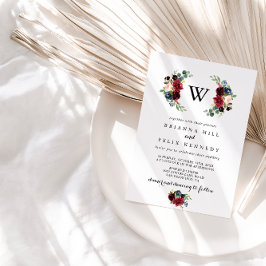 素朴書モノグラム結婚の 招待状