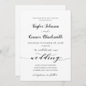 素朴書結婚の 招待状 (正面/裏面)