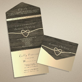 素朴書道結婚の オールインワン招待状