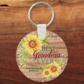 素朴最高のお婆ちゃんフローラひまわり キーホルダー (正面)