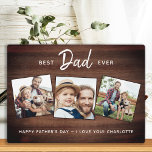素朴最高のパパカスタム3 Photo Father's Day フォトプラーク<br><div class="desc">サプライズパパこの父の日パーソナライズされた3写真プラーク。「DADDy最高の Ever」写真、メッセージ、名前を使って、このパパプお気に入りのラークをパーソナライズ…パパのお父さんの最高の日の贈り物とパパの贈り物のための私たちのコレクションパーソナライズされたを参照する。COPYRIGHT © 2020 Judy Burrows,  Black Dog Art - All Rights Reserved.最高の素朴パパEverカスタム 3 Photo Father's Day plak</div>
