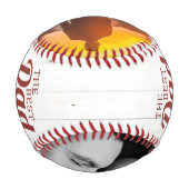 素朴最高のパパハッピーバースデー 野球ボール (裏面)