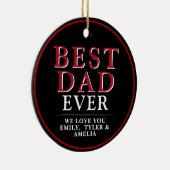 素朴最高のパパブラック赤タイポグラフィ写真 セラミックオーナメント (右)