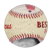 素朴最高のパパ名Father's Day Photo 野球ボール (裏面)