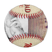 素朴最高のパパ名Father's Day Photo 野球ボール (正面)