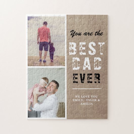 素朴最高のパパ家族2写真 ジグソーパズル (縦)