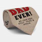 素朴最高のパパ赤いハート2写真 ネクタイ (ロール)