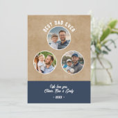 素朴最高のパパ3枚お父さんの日の形見 カード (スタンド正面)