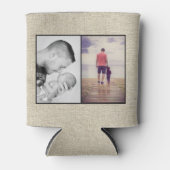 素朴最高のパパEver Father's Day Photo Collage 缶クーラー (正面)