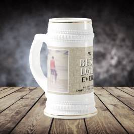 素朴最高のパパEver Photo Father's Day ビールジョッキ