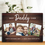 素朴最高のDADDY Everカスタム 3 Photo Father's Day フォトプラーク<br><div class="desc">サプライズパパこの父の日パーソナライズされた3写真プラーク。「DADDy最高の Ever」写真、メッセージ、名前を使って、このパパプお気に入りのラークをパーソナライズ…パパのお父さんの最高の日の贈り物とパパの贈り物のための私たちのコレクションパーソナライズされたを参照する。COPYRIGHT © 2020 Judy Burrows,  Black Dog Art - All Rights Reserved.素朴DADDY最高の Everカスタム 3 Photo Father's Day plak</div>