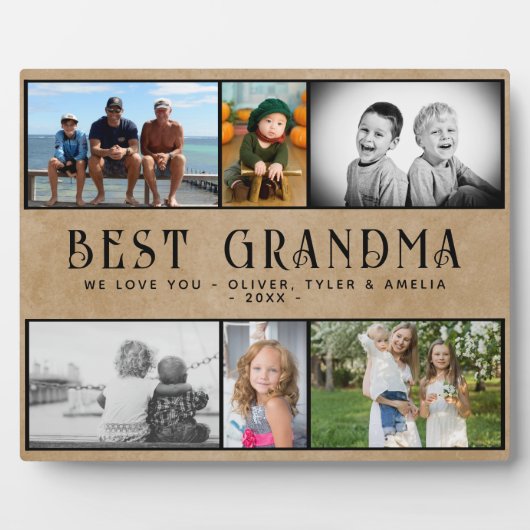 素朴最高のGranda 6 Photo Collage Keepsake フォトプラーク (正面)