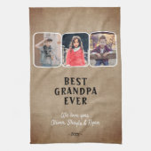素朴最高のGrandpa Ever Grandkids 3 Photo Collage キッチンタオル (縦)