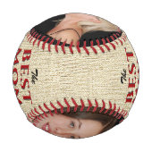 素朴最高のMom Ever Mother's Dayフォトコラージュ 野球ボール (裏面)