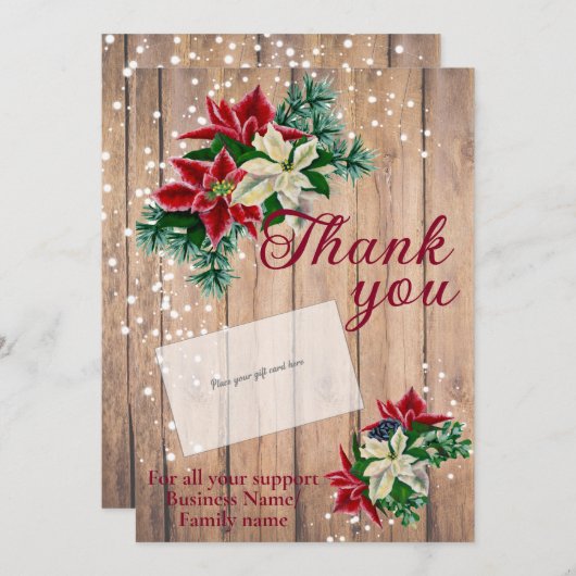 素朴有難うポイントティアギフトカードホルダー シーズンカード (正面/裏面)