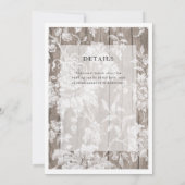 素朴木とフローラモダン結婚式招待状 招待状 (裏面)