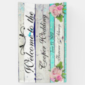 素朴木とフローラ結婚の旗 横断幕 (縦)