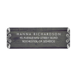 素朴木とレースの結婚エッジ ラベル