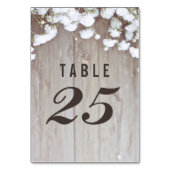 素朴木と赤ん坊の息の結婚テーブル番号 テーブルナンバー (裏面)