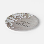 素朴木と赤ん坊の息結婚の ペーパープレート (アングル)