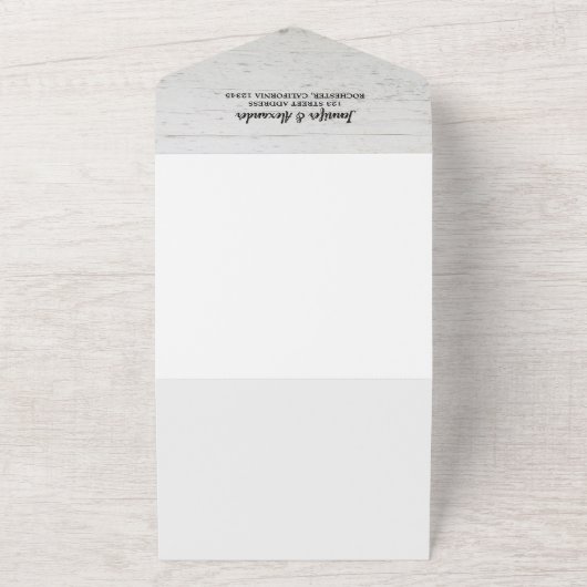 素朴木の写真葉水結婚色 オールインワン招待状 (外側)