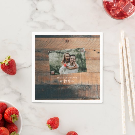 素朴木の写結婚真 スタンダードカクテルナプキン (インサイチュ)