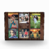 素朴木の家族の写真コラージュの写真ブロック フォトブロック (正面)