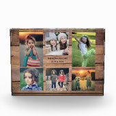 素朴木の家族の写真コラージュの写真ブロック フォトブロック (正面)