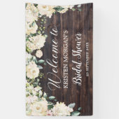 素朴木の白いバラあじさいブライダルシャワー 横断幕 (縦)