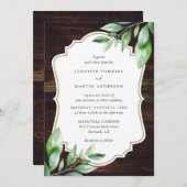 素朴木の結婚緑 招待状 (正面/裏面)