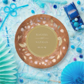 素朴木の結婚葉 ペーパープレート (パーティー)