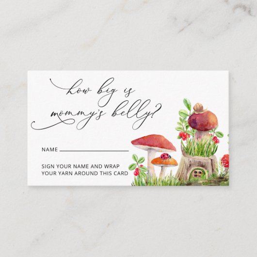 素朴木の葉のキノコ大きなママの腹 エンクロージャーカード (正面)