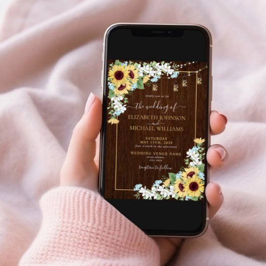 素朴木ひまわりダスティブルーフォトズ結婚ーズ 招待状