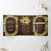素朴木ひまわりユーカリ結婚3 三つ折り招待状 (内部)