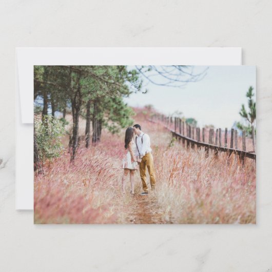 素朴木ひまわり写真国ウェディングRSVP 招待状 (裏面)