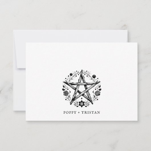 素朴木エレガントフローラカップル名 ノートカード (正面)