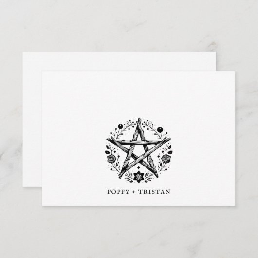 素朴木エレガントフローラカップル名 ノートカード (正面/裏面)